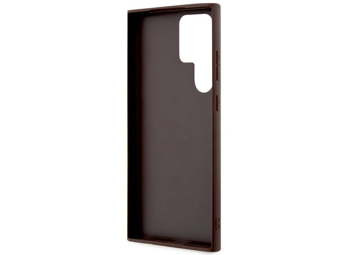 Funda Guess 4G con logo metálico grande para Samsung Galaxy S24 Ultra - Marrón