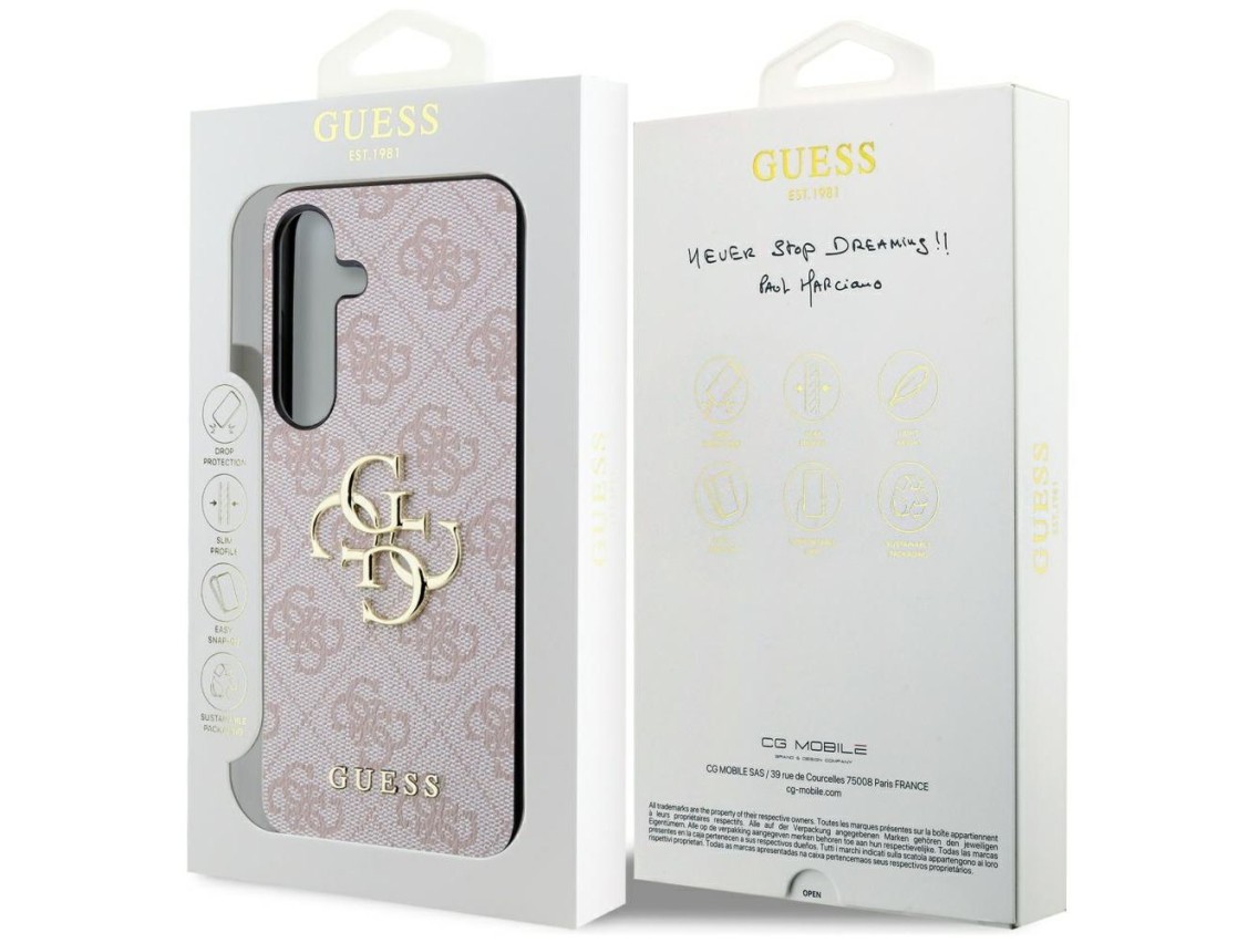 Guess 4G Big Metal Logo Case for Samsung Galaxy S24 - Pink