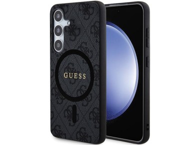 Guess 4G Collection Leather Metal Logo MagSafe Case for Samsung Galaxy S24+ - Black Guess 4G Collection Leather Metal Logo MagSafe Case for Samsung Galaxy S24+ - Black