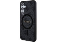 Capa Guess 4G Collection em couro com logotipo metálico e MagSafe para Samsung Galaxy S24+ - Preta Capa Guess 4G Collection em couro com logotipo metálico e MagSafe para Samsung Galaxy S24+ - Preta