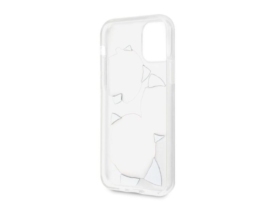 Funda rígida transparente Guess GUHCN58ROSTRT para iPhone 11 Pro, modelo Flower Desire, color rosa y