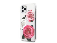 Funda rígida transparente Guess GUHCN58ROSTRT para iPhone 11 Pro, modelo Flower Desire, color rosa y Funda rígida transparente Guess GUHCN58ROSTRT para iPhone 11 Pro, modelo Flower Desire, color rosa y