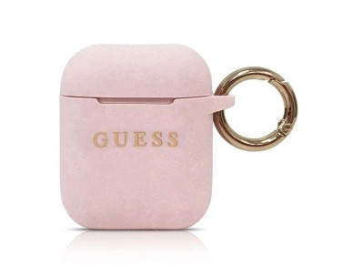 Funda para AirPods Guess GUACCSILGLLP rosa claro / rosa silicona con purpurina