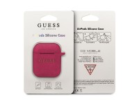 Guess GUACCSILGLFU AirPods cover fuchsia / fuchsia Silicone Glitter