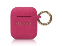 Guess GUACCSILGLFU AirPods cover fuchsia / fuchsia Silicone Glitter