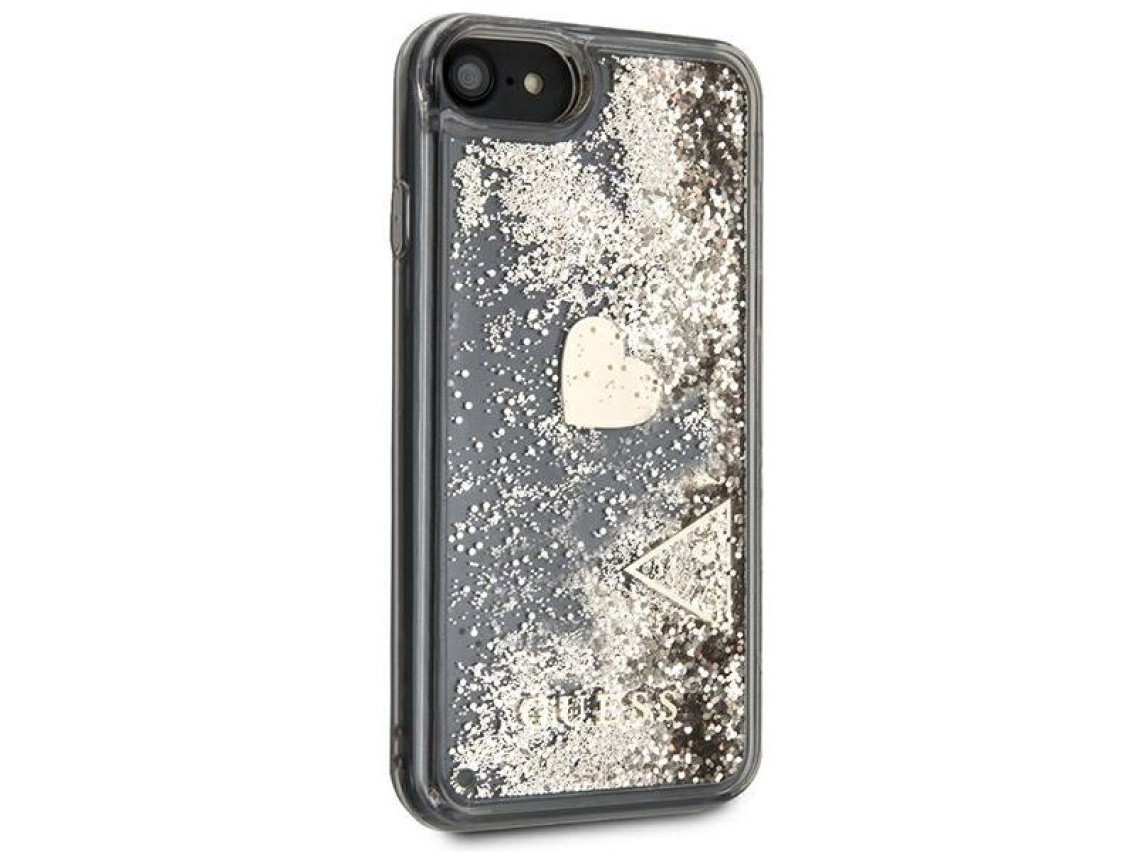Funda rígida dorada/dorada Guess GUOHCI8GLHFLGO para iPhone 7/8/SE 2020/SE 2022 con adornos brillant