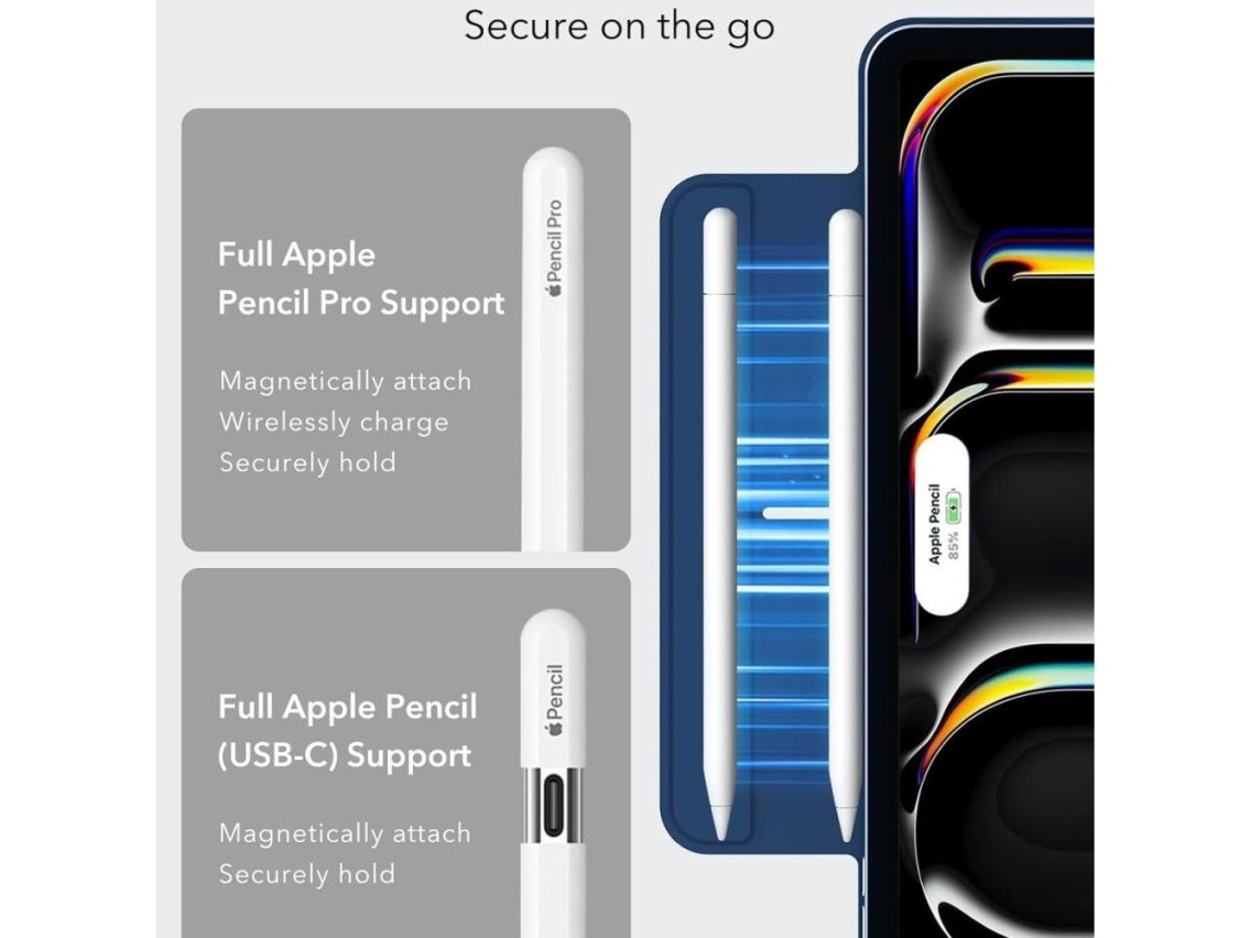 Funda magnética ESR Rebound para iPad Pro de 13” (7/8/2024-2025) - Azul marino