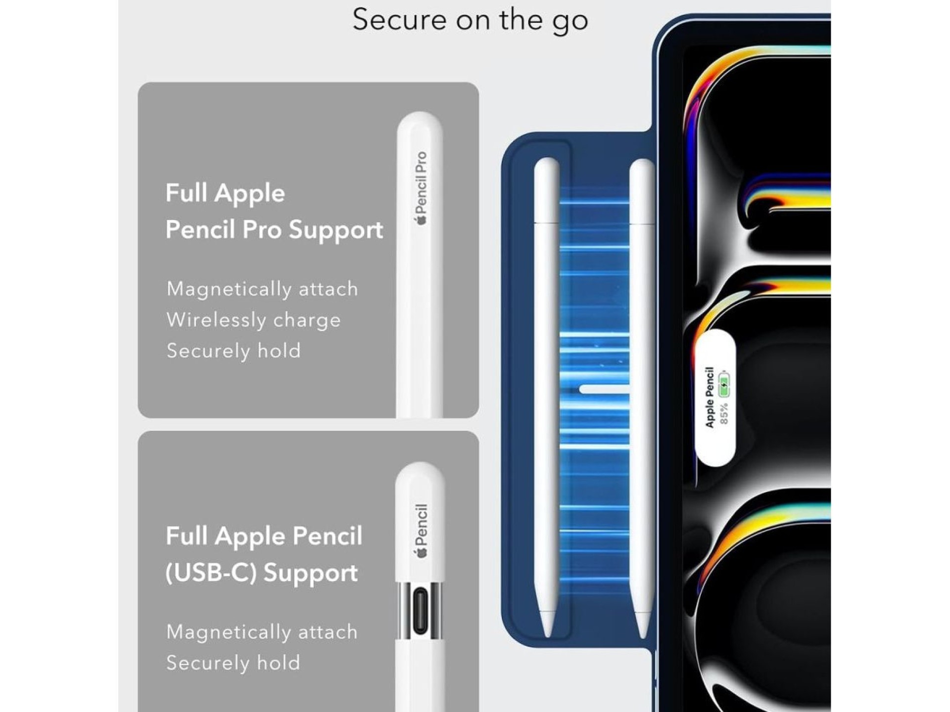 Funda magnética ESR Rebound para iPad Pro de 13” (7/8/2024-2025) - Azul marino