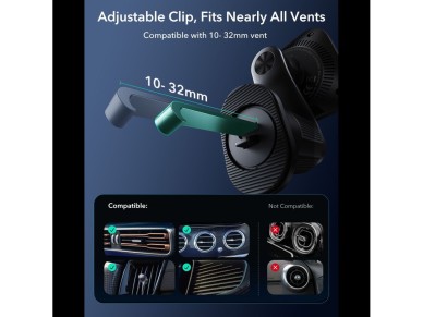 ESR OmniLock Qi2.2 Magnetic MagSafe Car Air Vent Mount - Black