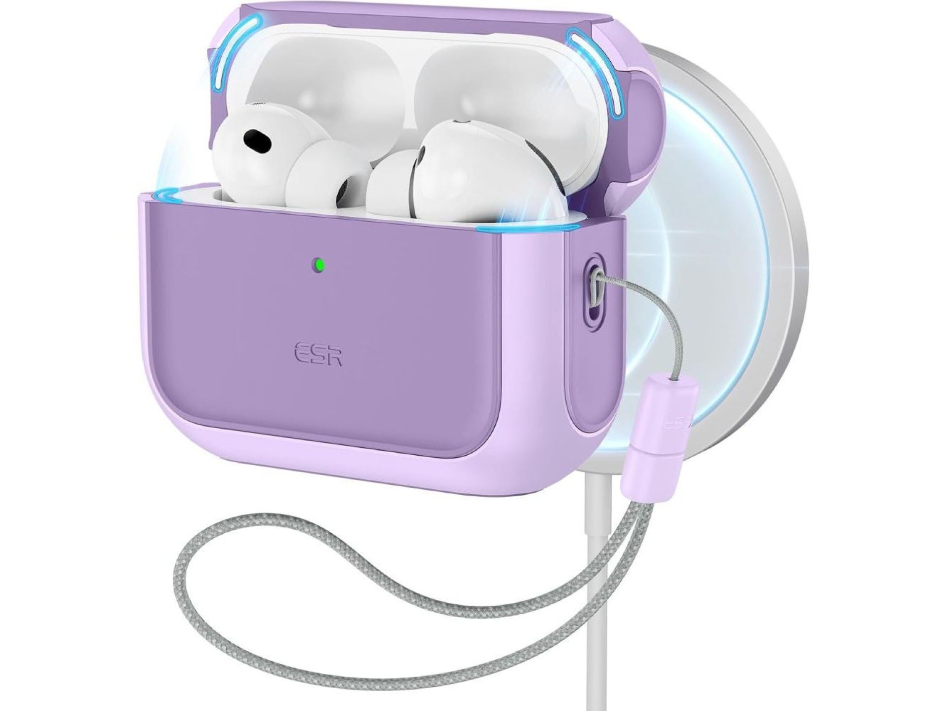 Funda ESR Orbit Halolock MagSafe para AirPods Pro - color morado