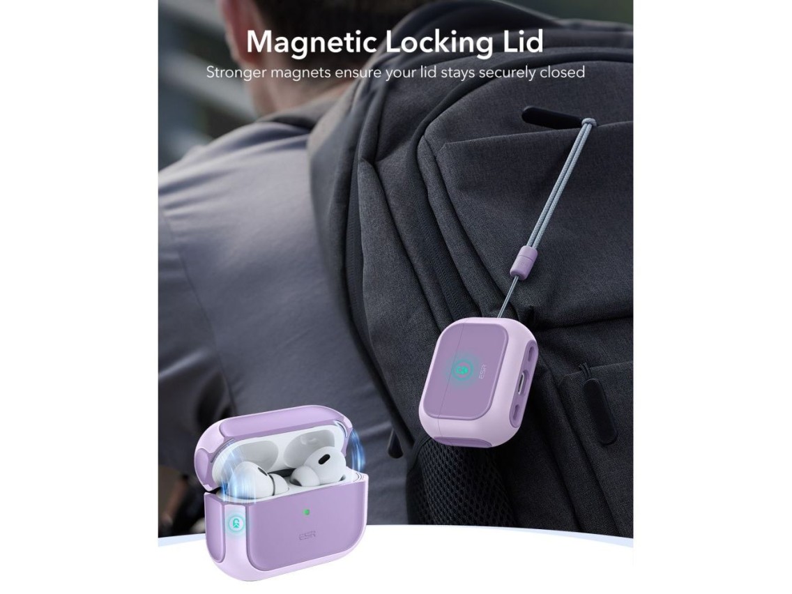 Funda ESR Orbit Halolock MagSafe para AirPods Pro - color morado