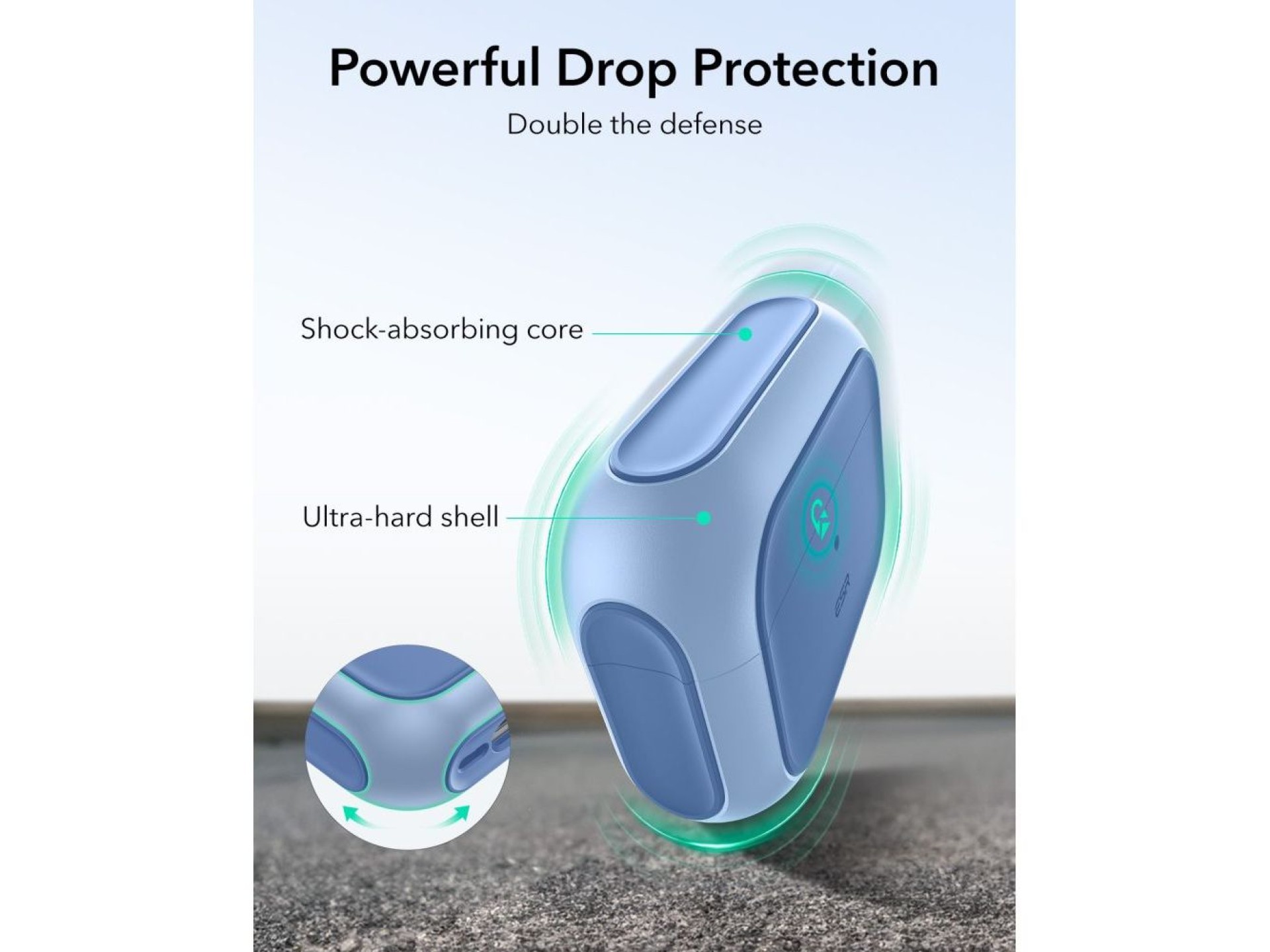 Funda ESR Orbit Halolock MagSafe para AirPods Pro - azul