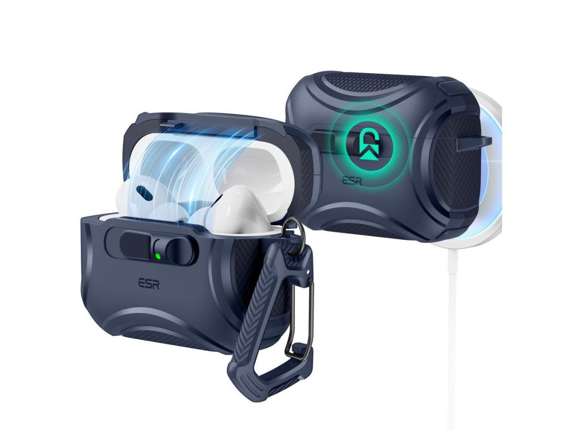 Capa ESR Cyber ??FlickLock MagSafe para AirPods Pro 3 - Azul Marinho