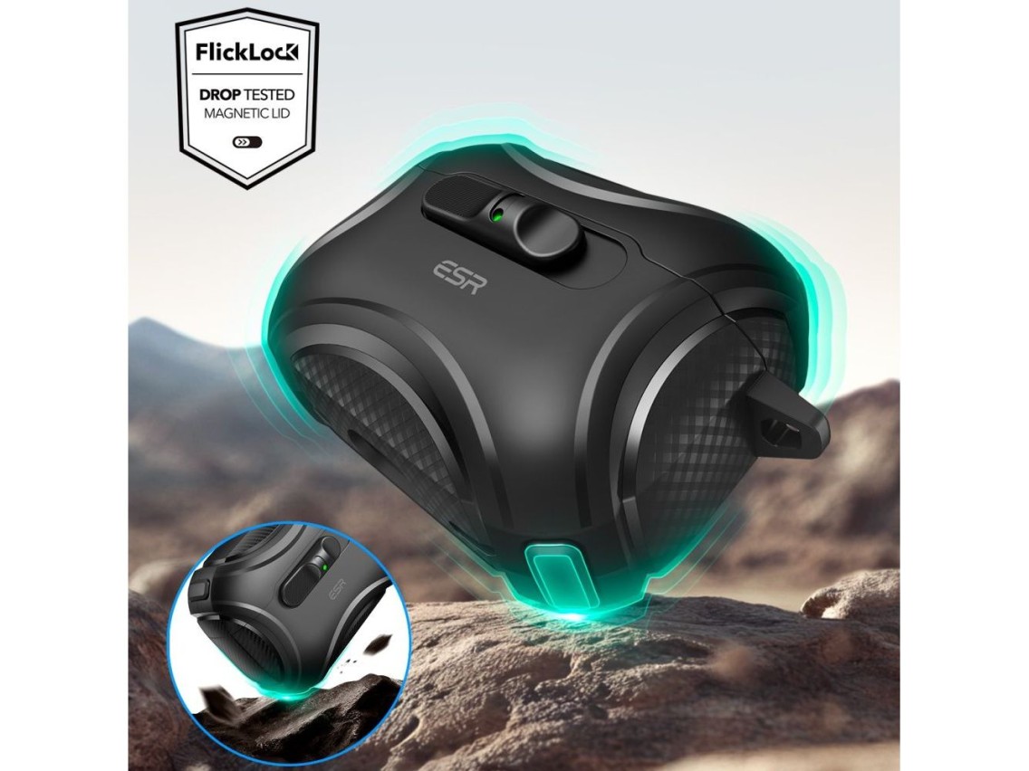 Funda ESR Cyber ??FlickLock MagSafe para AirPods Pro 3 - Negra