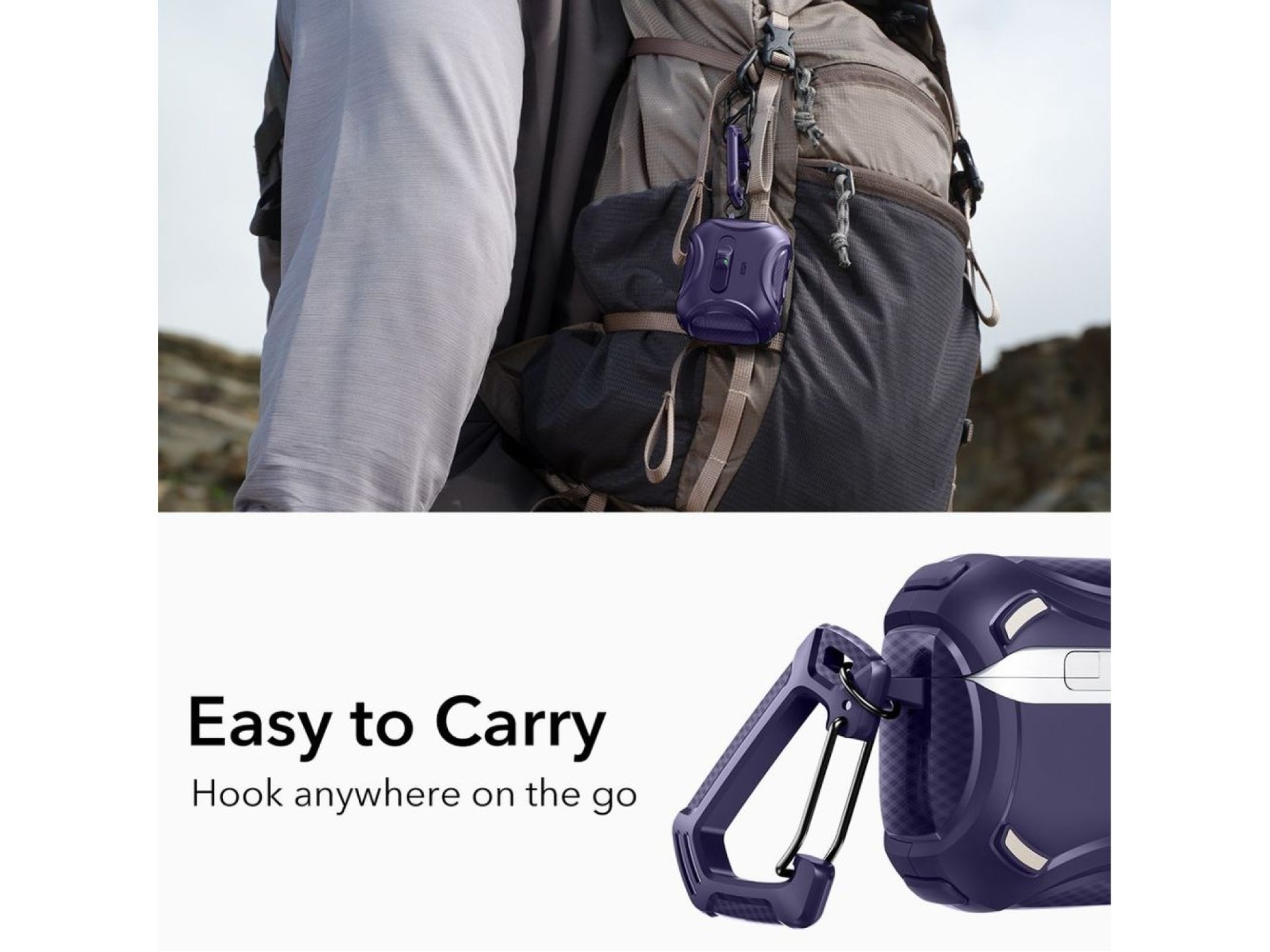 Capa ESR Cyber ??FlickLock MagSafe para AirPods Pro 3 - Roxa