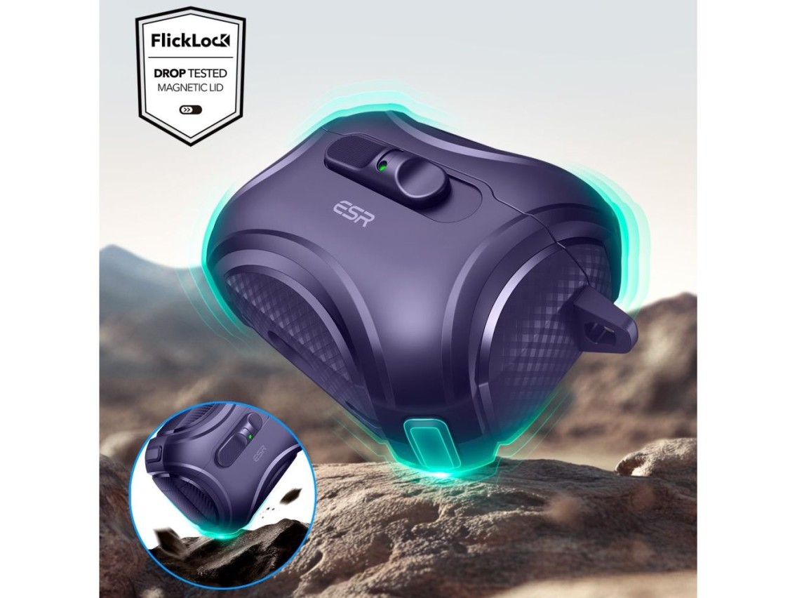 Capa ESR Cyber ??FlickLock MagSafe para AirPods Pro 3 - Roxa
