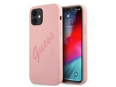 Guess GUHCP12SLSVSPI iPhone 12 mini 5.4" pink/pink hardcase Script Vintage Guess GUHCP12SLSVSPI iPhone 12 mini 5.4" pink/pink hardcase Script Vintage