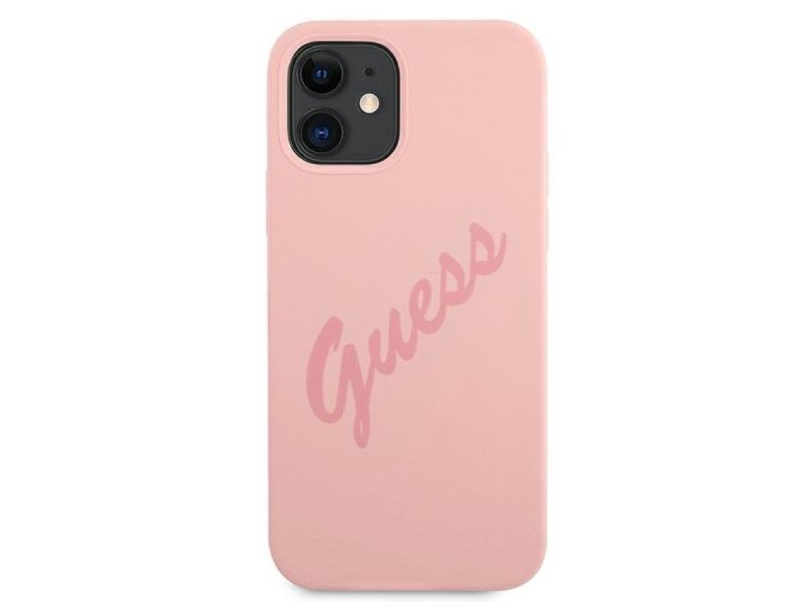 Guess GUHCP12SLSVSPI iPhone 12 mini 5.4" pink/pink hardcase Script Vintage
