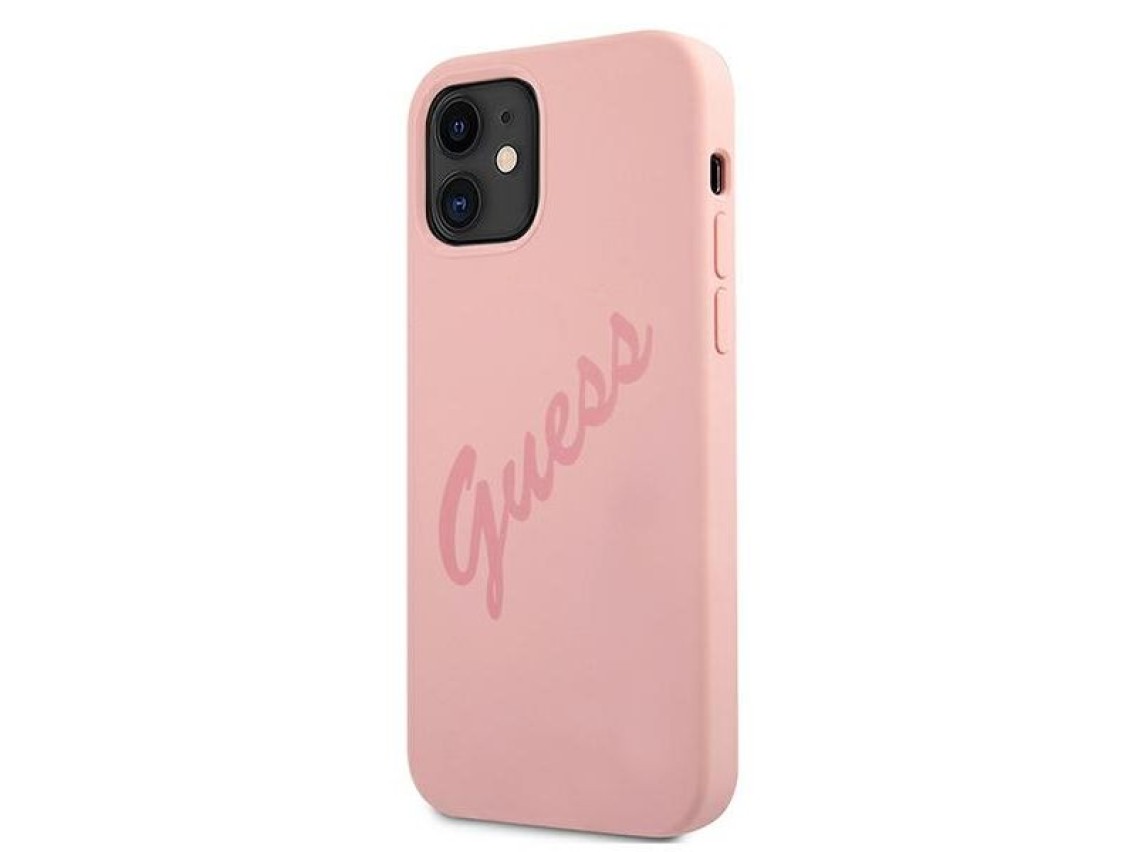 Guess GUHCP12SLSVSPI iPhone 12 mini 5.4" pink/pink hardcase Script Vintage