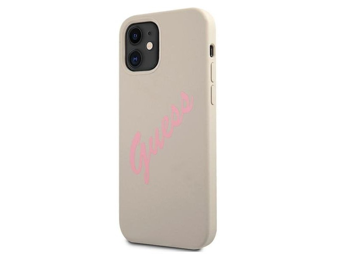 Capa rígida de silicone vintage Guess GUHCP12SLSVSGP para iPhone 12 mini 5.4" cinza rosa/cinza rosa