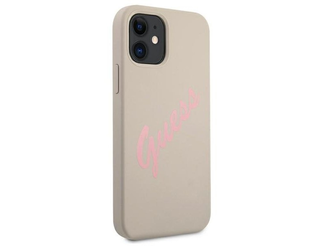 Capa rígida de silicone vintage Guess GUHCP12SLSVSGP para iPhone 12 mini 5.4" cinza rosa/cinza rosa