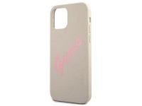 Capa rígida de silicone vintage Guess GUHCP12SLSVSGP para iPhone 12 mini 5.4" cinza rosa/cinza rosa Capa rígida de silicone vintage Guess GUHCP12SLSVSGP para iPhone 12 mini 5.4" cinza rosa/cinza rosa