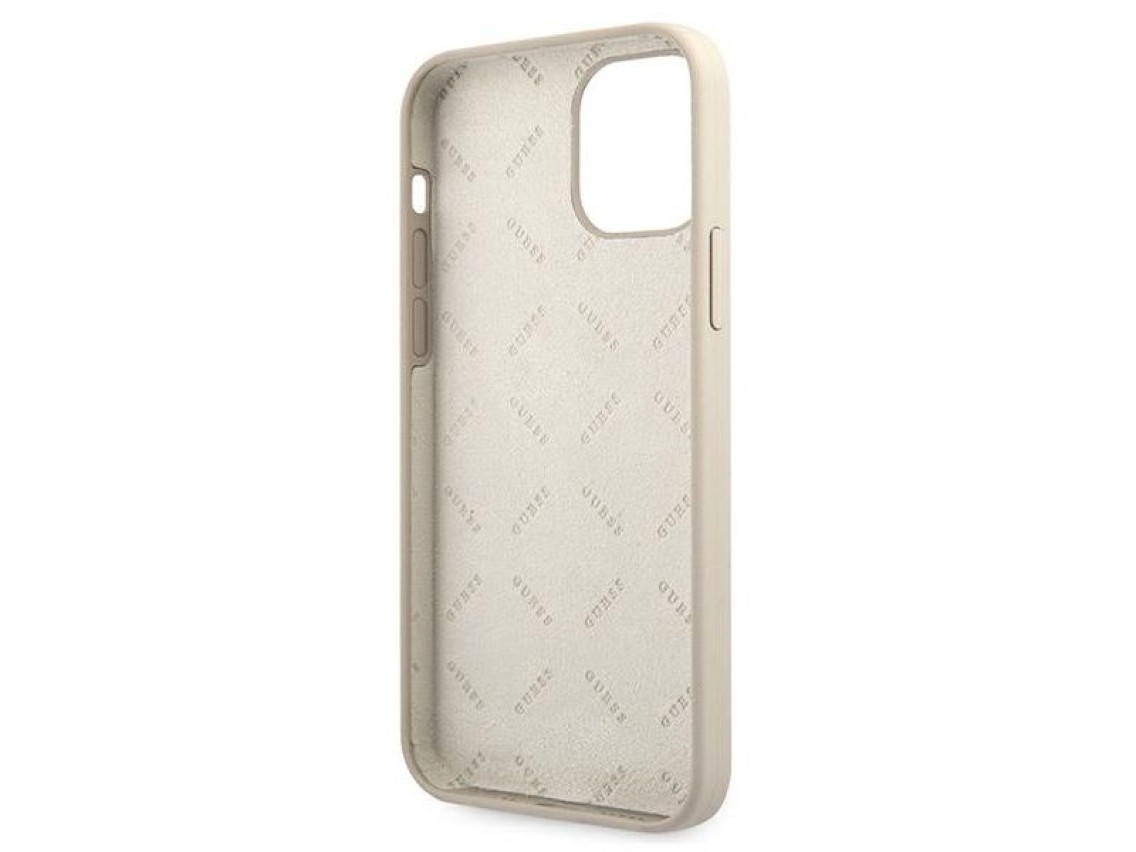 Capa rígida de silicone vintage Guess GUHCP12SLSVSGP para iPhone 12 mini 5.4" cinza rosa/cinza rosa