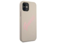 Capa rígida de silicone vintage Guess GUHCP12SLSVSGP para iPhone 12 mini 5.4" cinza rosa/cinza rosa Capa rígida de silicone vintage Guess GUHCP12SLSVSGP para iPhone 12 mini 5.4" cinza rosa/cinza rosa