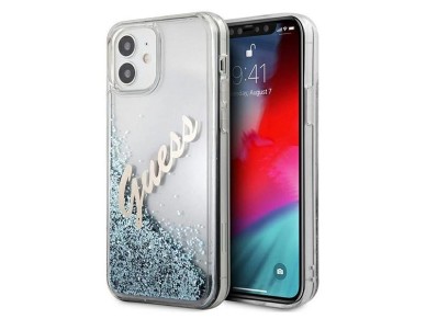 Guess GUHCP12SGLVSBL iPhone 12 mini 5.4" blue/blue hardcase Glitter Vintage Script