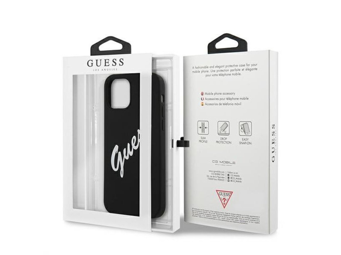 Guess GUHCP12SLSVSBW iPhone 12 mini 5.4" black and white hardcase Silicone Vintage