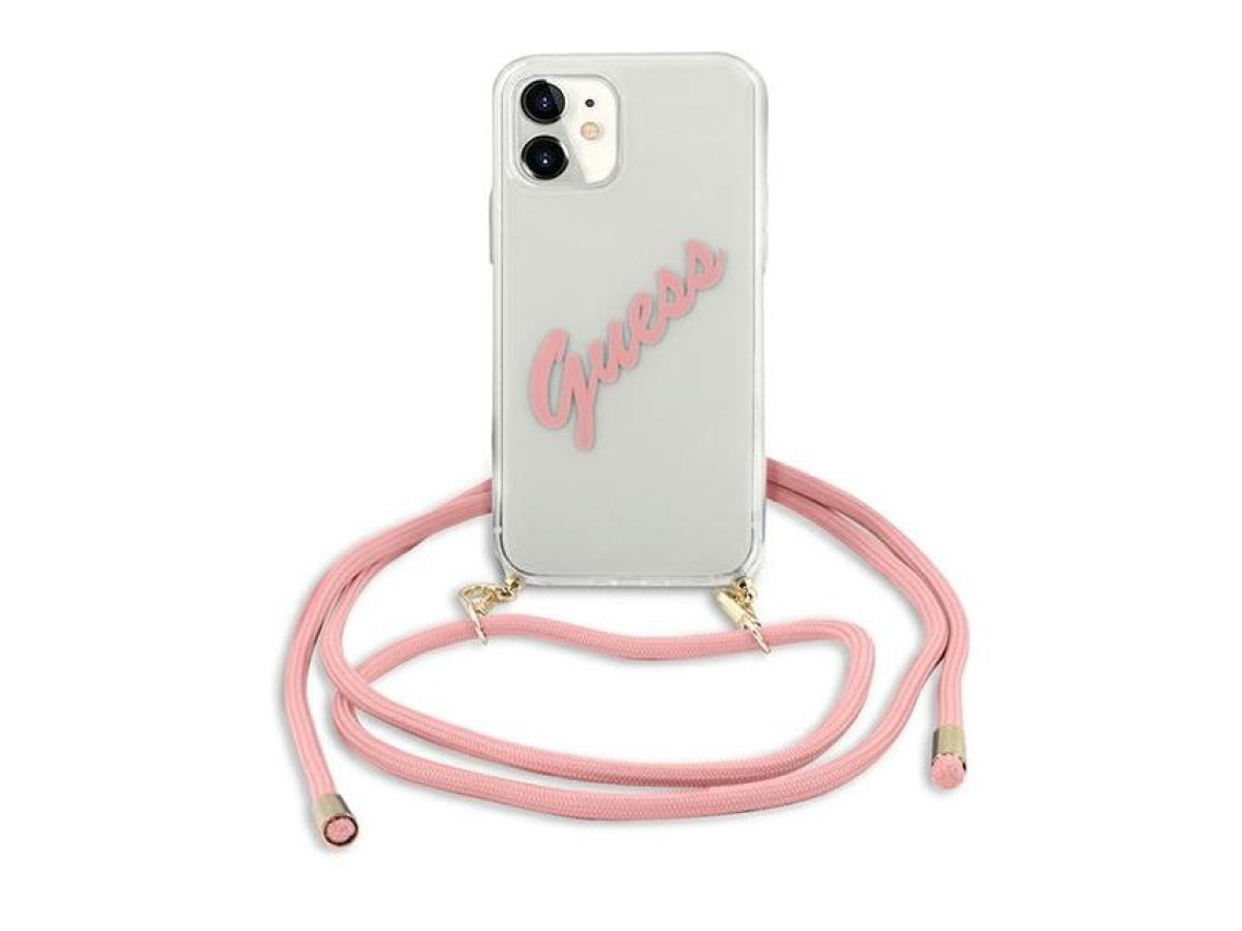 Guess GUHCP12SCRTVSPI iPhone 12 mini 5.4" pink/pink hardcase Script Vintage
