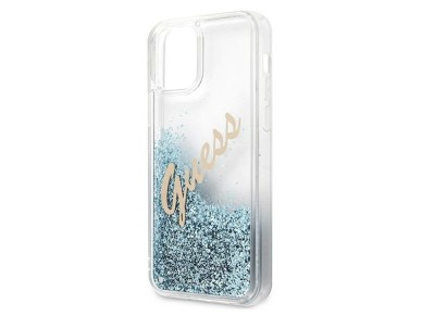 Guess GUHCP12SGLVSBL iPhone 12 mini 5.4" blue/blue hardcase Glitter Vintage Script