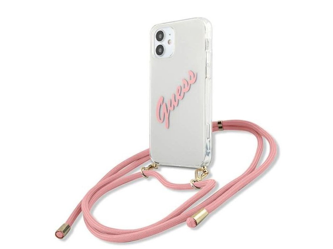 Guess GUHCP12SCRTVSPI iPhone 12 mini 5.4" pink/pink hardcase Script Vintage