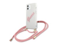 Guess GUHCP12SCRTVSPI iPhone 12 mini 5.4" pink/pink hardcase Script Vintage Guess GUHCP12SCRTVSPI iPhone 12 mini 5.4" pink/pink hardcase Script Vintage