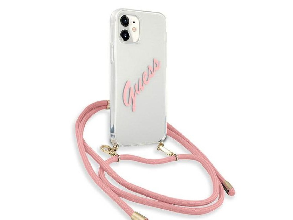 Guess GUHCP12SCRTVSPI iPhone 12 mini 5.4" pink/pink hardcase Script Vintage