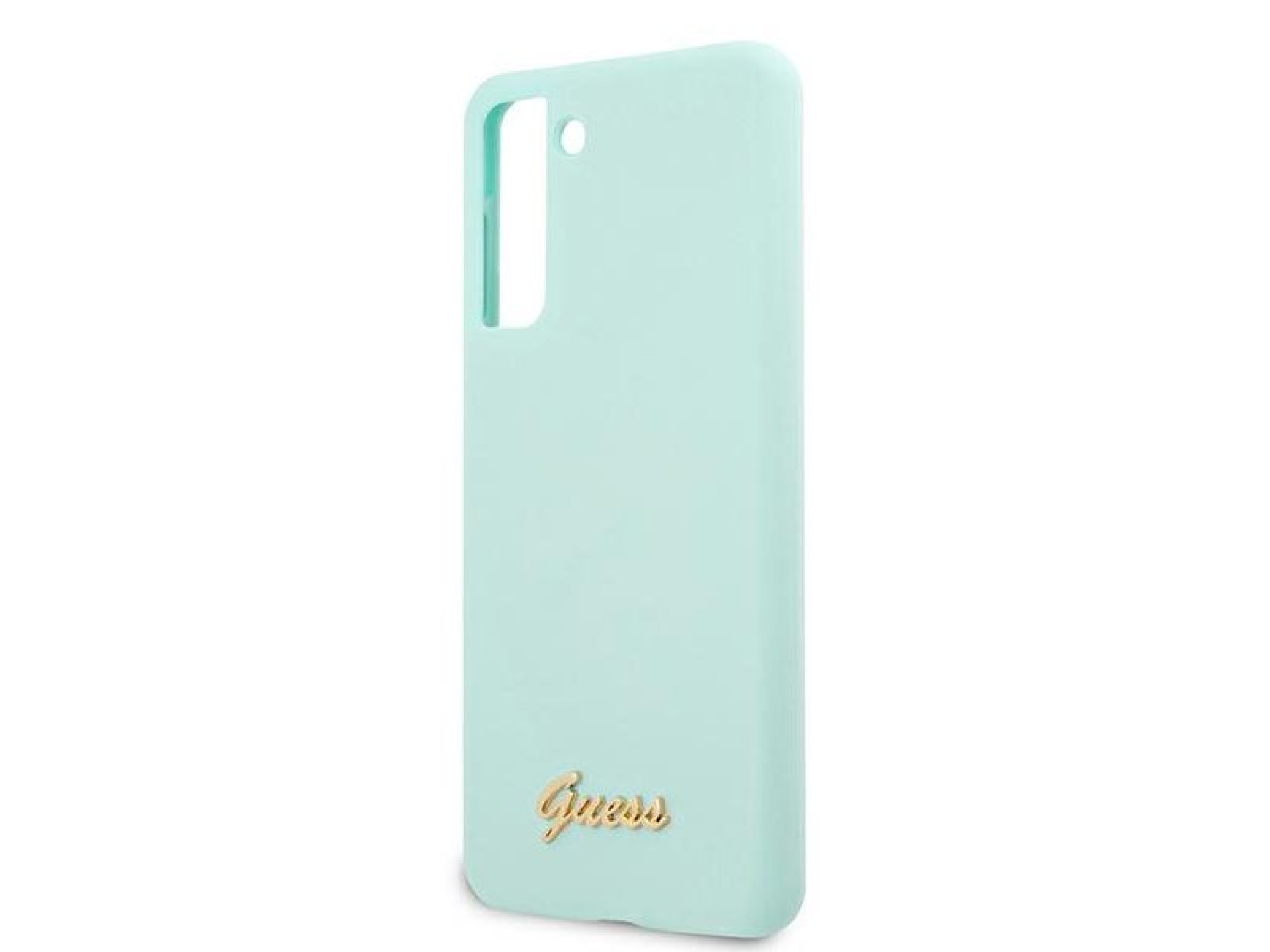 Guess GUHCS21MLSLMGLB S21+ G996 funda rígida azul/azul de silicona con logotipo metálico