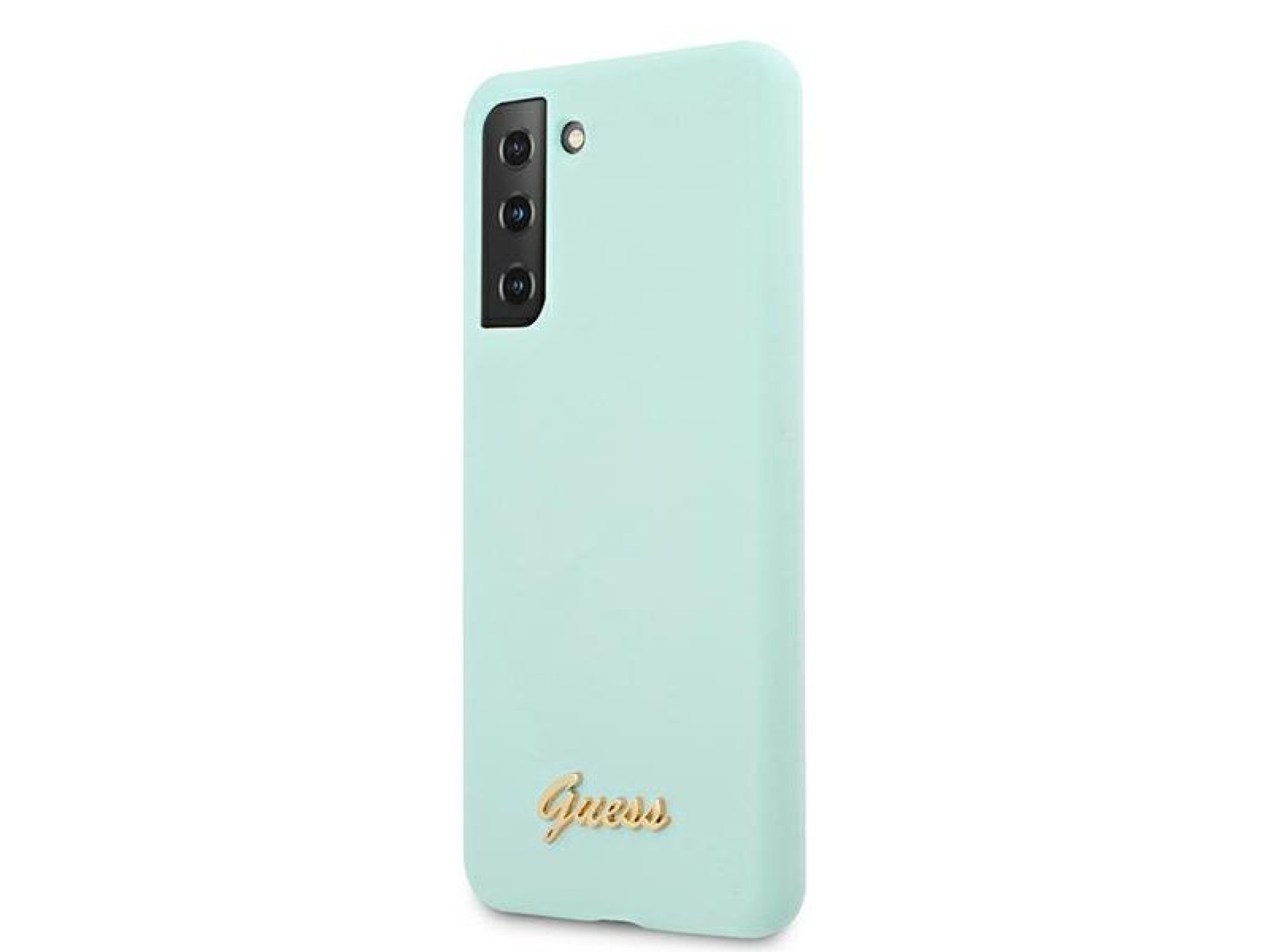 Guess GUHCS21MLSLMGLB S21+ G996 funda rígida azul/azul de silicona con logotipo metálico