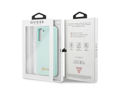 Guess GUHCS21MLSLMGLB S21+ G996 funda rígida azul/azul de silicona con logotipo metálico Guess GUHCS21MLSLMGLB S21+ G996 funda rígida azul/azul de silicona con logotipo metálico