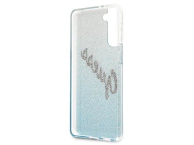Guess GUHCS21MPCUGLSBL S21+ G996 azul/azul capa r�gida Glitter Gradient Script