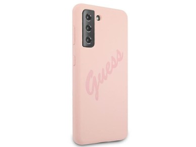 Guess GUHCS21MLSVSPI S21+ G996 rosa/rosa capa r�gida Script Vintage