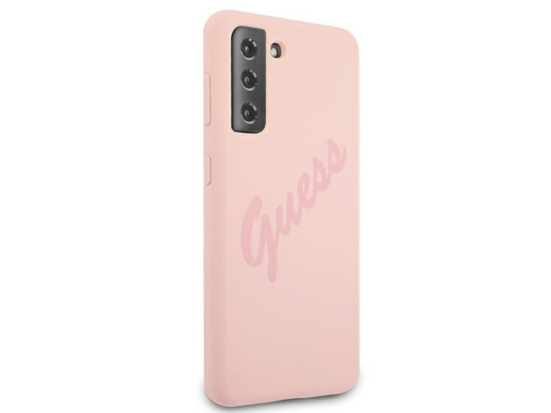 Guess GUHCS21MLSVSPI S21+ G996 rosa/rosa capa r�gida Script Vintage