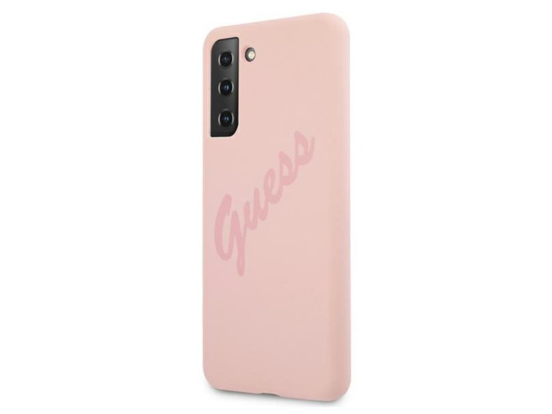 Guess GUHCS21MLSVSPI S21+ G996 rosa/rosa capa r�gida Script Vintage