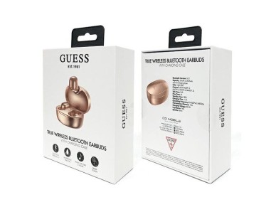 Auriculares Bluetooth TWS Guess GUTWST30GO + base de carga dorada/dorada Auriculares Bluetooth TWS Guess GUTWST30GO + base de carga dorada/dorada