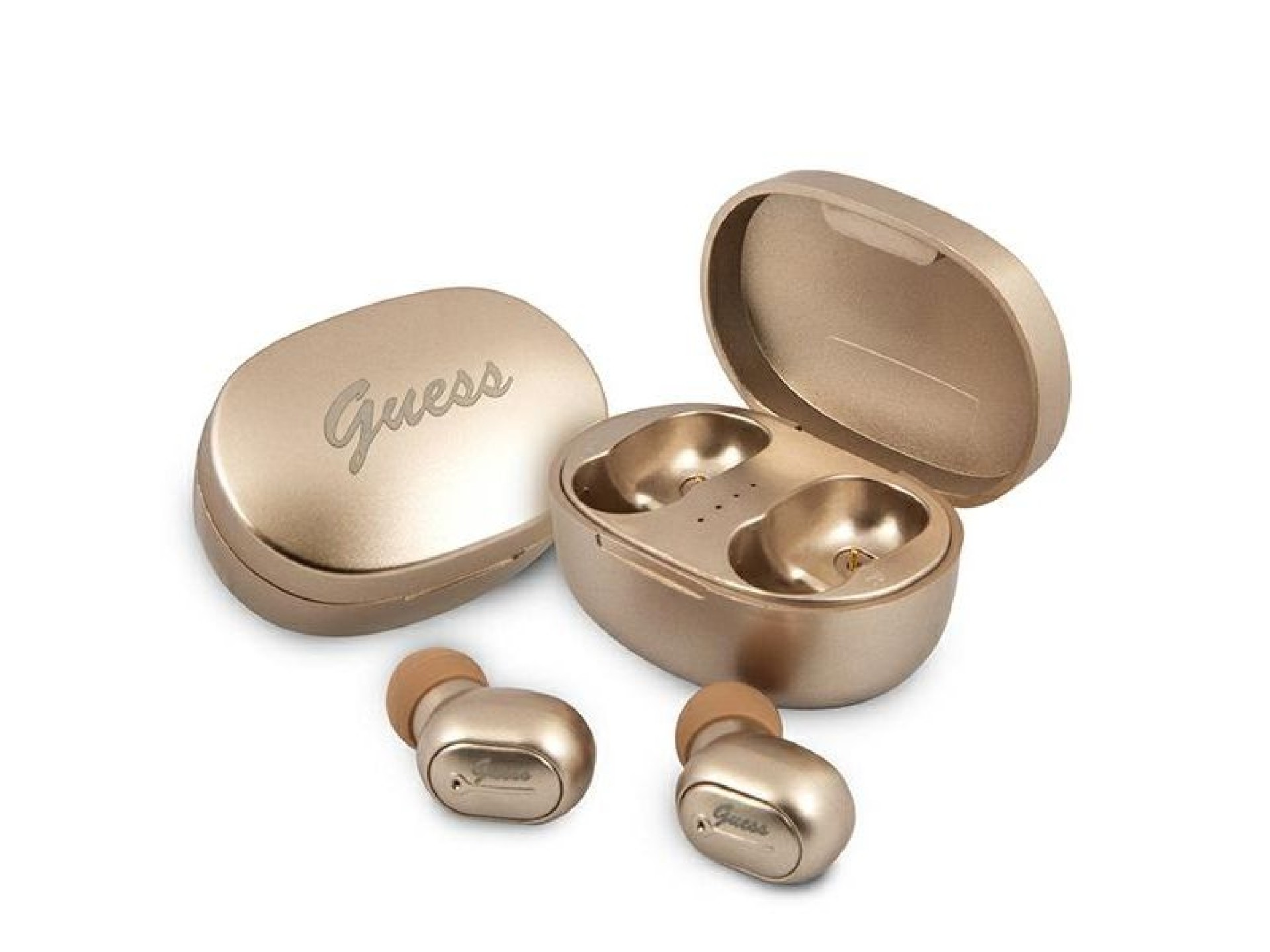 Guess GUTWST30GO TWS Bluetooth headphones + gold/gold docking station
