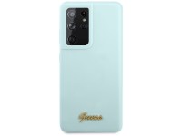 Guess GUHCS21LLSLMGLB S21 Ultra G998 blue/blue hardcase Silicone Script Metal Logo Guess GUHCS21LLSLMGLB S21 Ultra G998 blue/blue hardcase Silicone Script Metal Logo