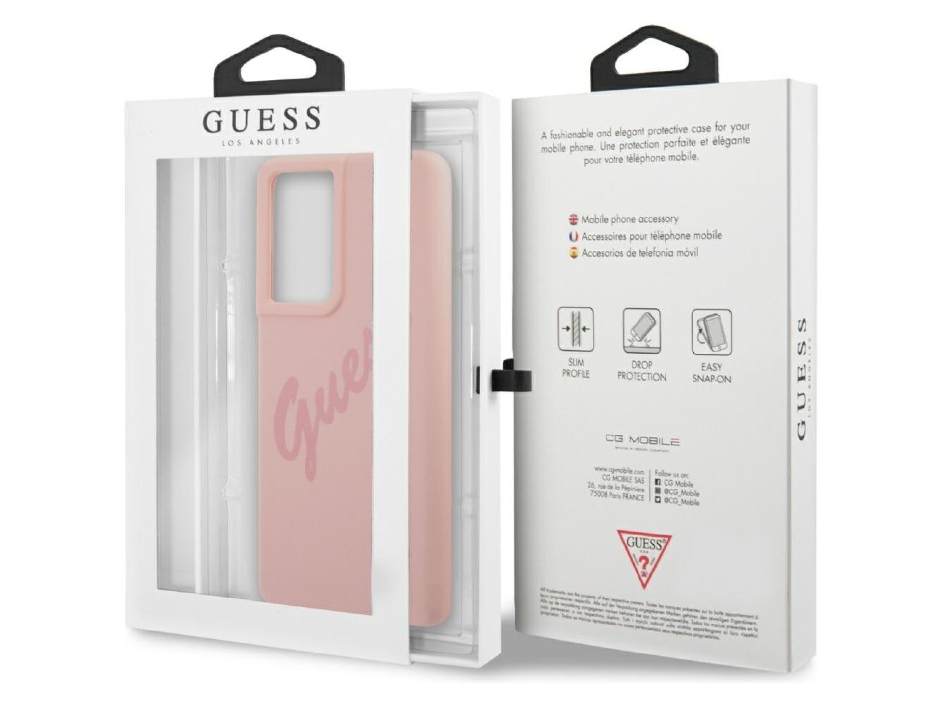 Estuche rígido Guess GUHCS21LLSVSPI S21 Ultra G998 rosa/rosa Script Vintage