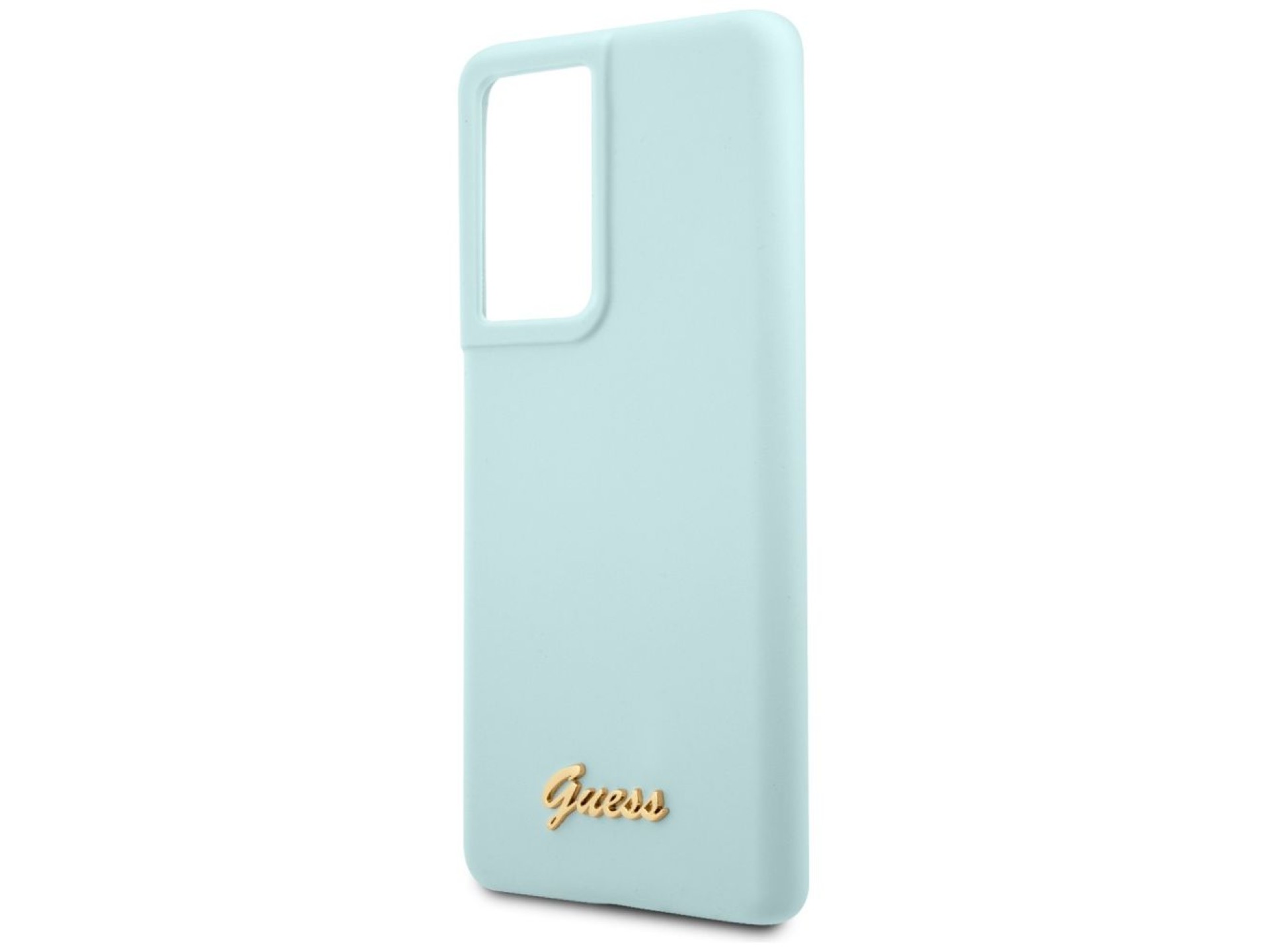 Guess GUHCS21LLSLMGLB S21 Ultra G998 blue/blue hardcase Silicone Script Metal Logo
