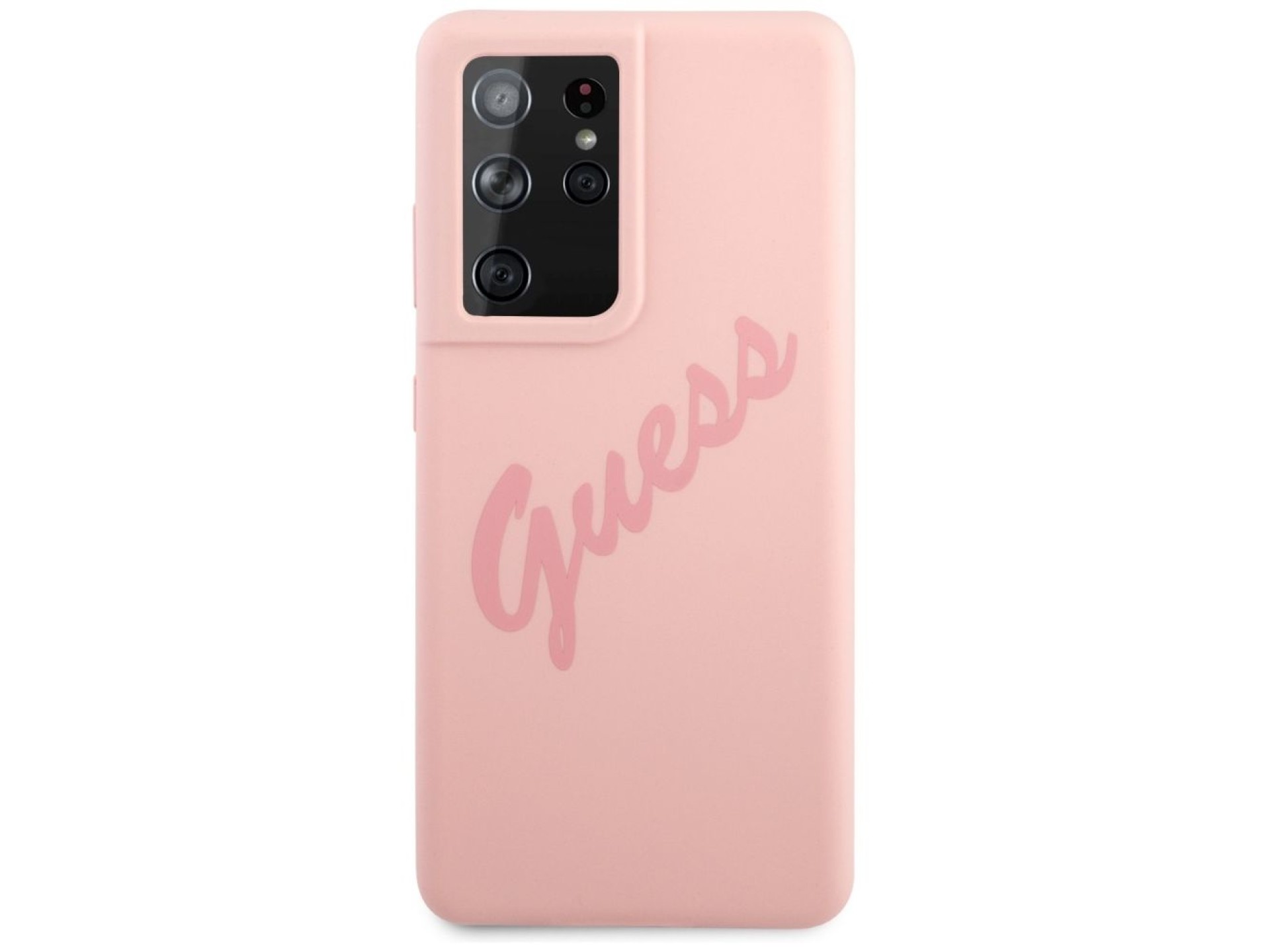 Estuche rígido Guess GUHCS21LLSVSPI S21 Ultra G998 rosa/rosa Script Vintage