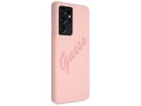Estuche rígido Guess GUHCS21LLSVSPI S21 Ultra G998 rosa/rosa Script Vintage Estuche rígido Guess GUHCS21LLSVSPI S21 Ultra G998 rosa/rosa Script Vintage