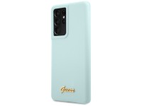 Guess GUHCS21LLSLMGLB S21 Ultra G998 blue/blue hardcase Silicone Script Metal Logo Guess GUHCS21LLSLMGLB S21 Ultra G998 blue/blue hardcase Silicone Script Metal Logo